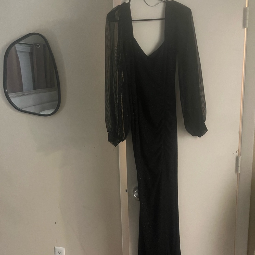 Windsor Black Glitter Long Sleeve Dress - Picture 3 of 3